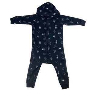 Whistle & Flute Hooded Zip Up Romper - Size 3-4 yrs